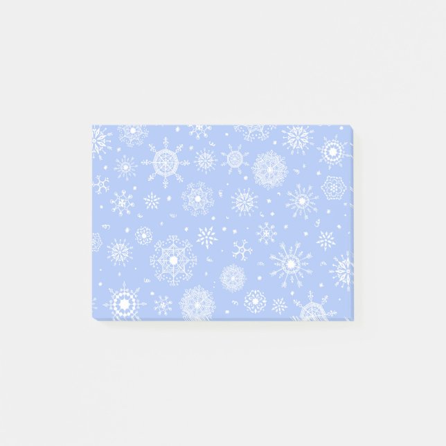 Post-it® Flocons de neige blancs sur le bleu (Devant)