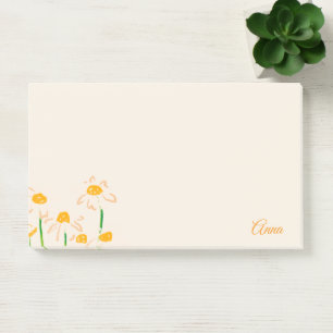 Post-it® Floral arrière - plan rose doux personnalisé