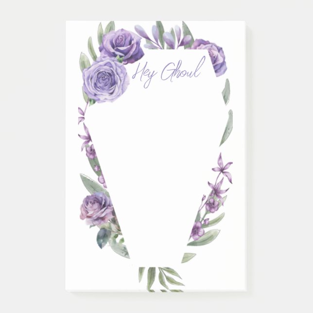 Post-it® Floral Coffin Invitation Business Cards (Devant)
