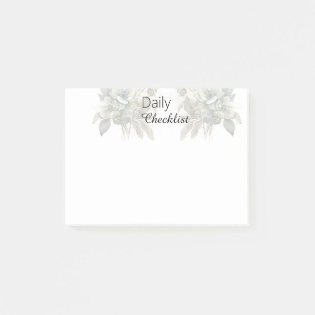 Post-it® Floral Daily Checklist Sticky Notes (Devant)