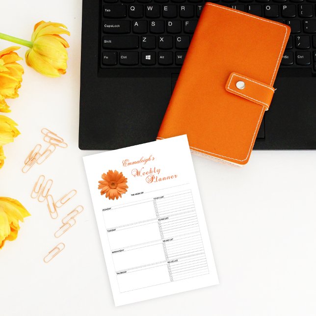 Post-it® Floral Daisy Planificateur hebdomadaire Personnali (Créateur téléchargé)