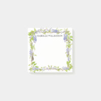 Floral d'aquarelle violet et bleu, personnalisé