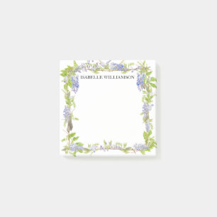 Post-it® Floral d'aquarelle violet et bleu, personnalisé