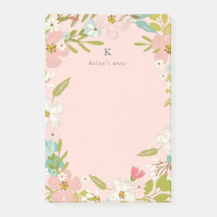 Post-it® Floral joyeux sur le rose