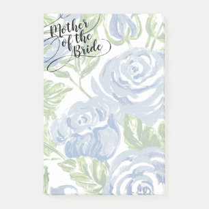 Post-it® Floral Mère de la mariée Rose bleu à script modern
