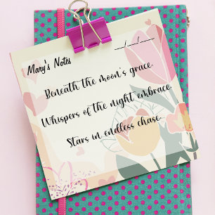 Post-it® Flore chic doux, rose, vert et jaune 3 po x 3 po