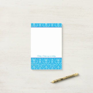 Post-it® Flore folk en bleu Notes personnalisées