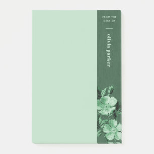 Post-it® Flore monochromatique verte Notes florales