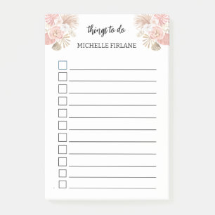 Post-it® Flore rose Boho personnalisée