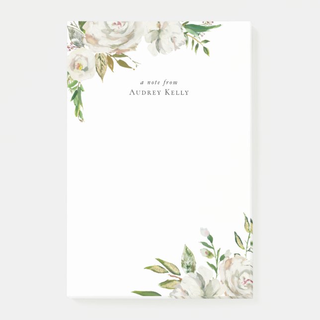 Post-it® Flores dorées Personnalisées Monogrammes (Devant)