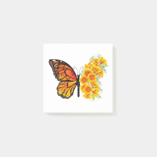 Post-it® Flower Butterfly with Yellow California Poppy (Devant)