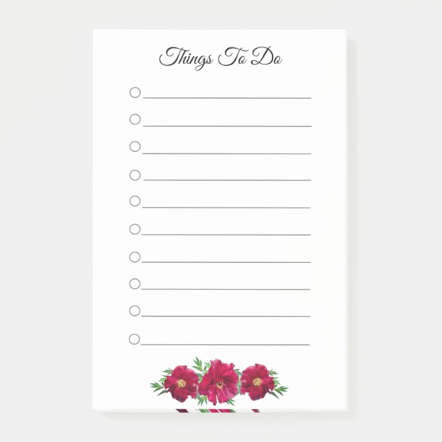 Post-it® Flowers and Things To Do Lined Post-it Notes (Devant)