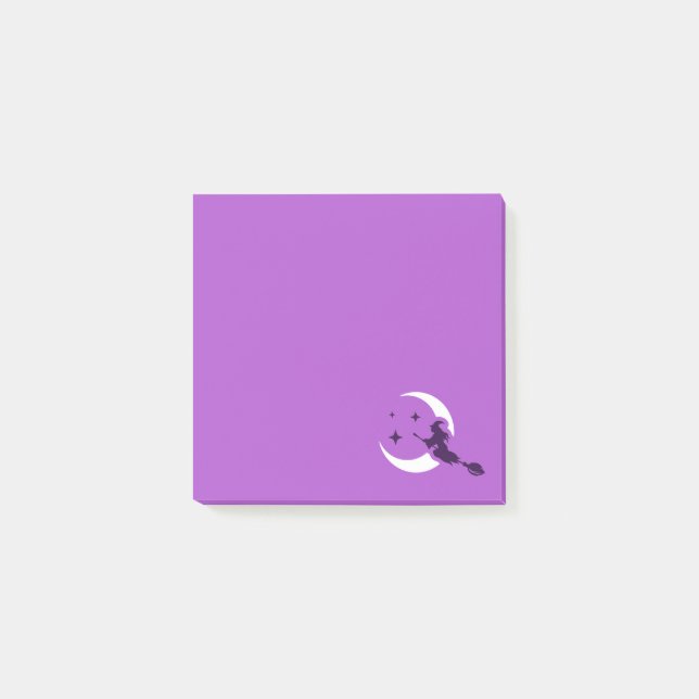 Post-it® Flying Witch Post It Notes / Purple (Devant)