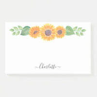 Foliage d'aquarelle des tournesols jaunes personna