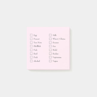 Post-it® Food Allergy Checklist Sticky Notes for Kitchen