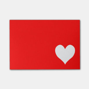 Post-it® Forme de coeur rouge et blanc