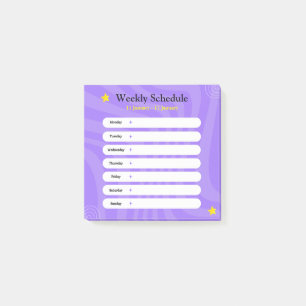 Post-it® Formes Abstraites violettes et blanches Calendrier
