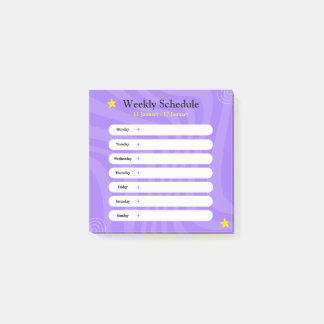Post-it® Formes Abstraites violettes et blanches Calendrier