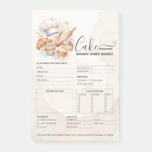 Post-it® Formulaire de commande de gâteau de pâtissier de m