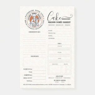 Post-it® Formulaire de commande de pâtissier de boulangerie