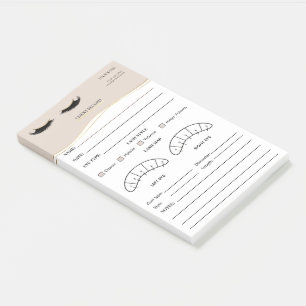 Post-it® Formulaire élégant de dossier client pour cils