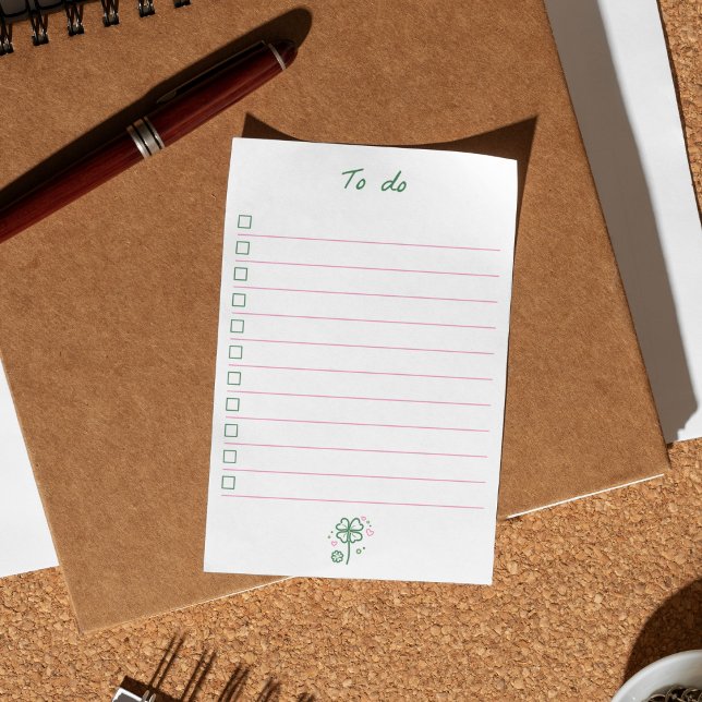 Post-it® Four clover aesthetic to do list  (Créateur téléchargé)