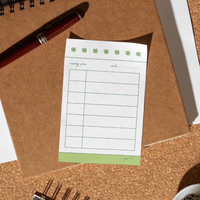 Post-it® Four clover lucky weekly plans (Créateur téléchargé)