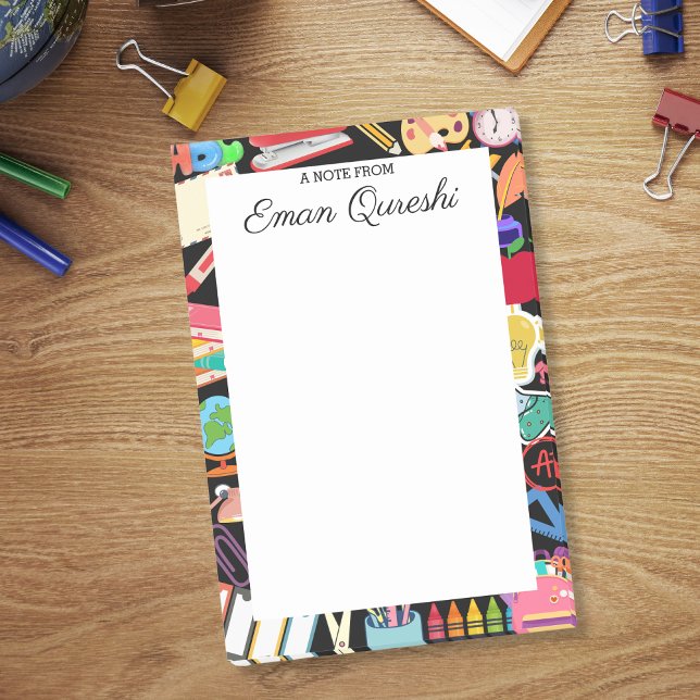 Post-it® Fournitures scolaires colorées Professeur personna (Créateur téléchargé)