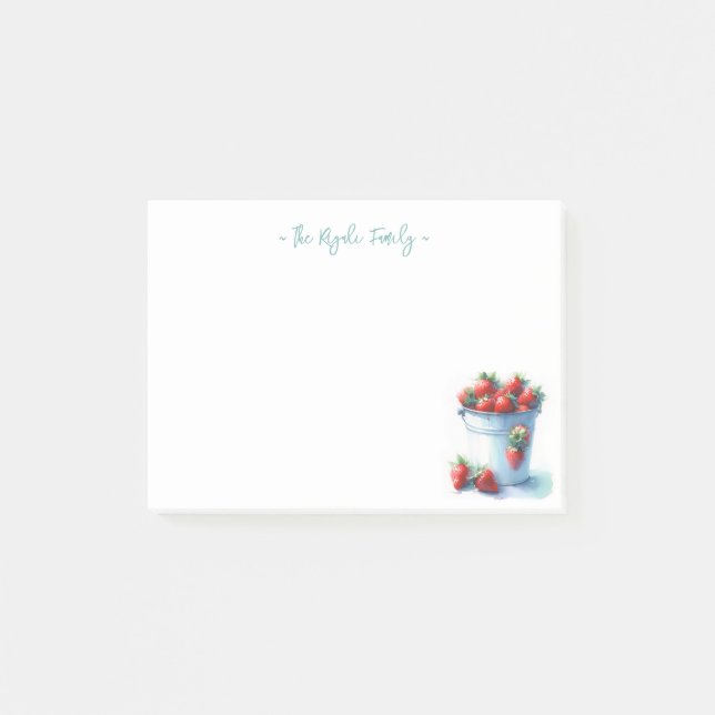 Post-it® Fraises aquarelle personnalisée (Devant)