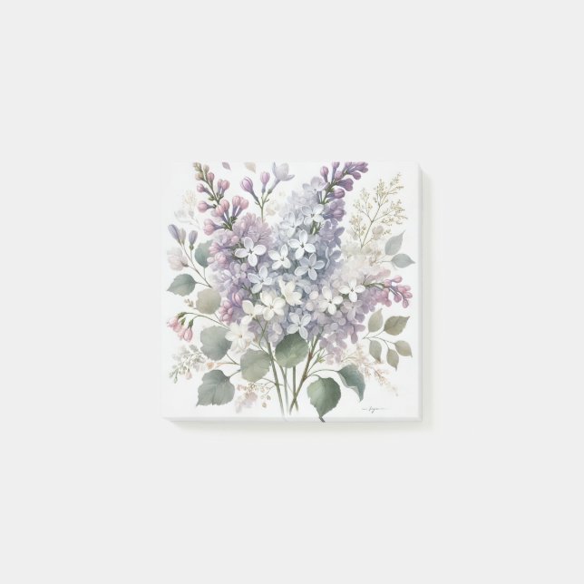 Post-it® Français Lilac Aquarelle Florale Printemps & Été (Devant)