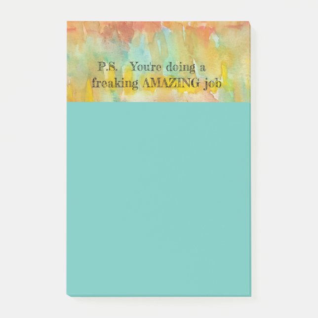 Post-it® Freinage du travail Extraordinaire 4"x6" (Devant)