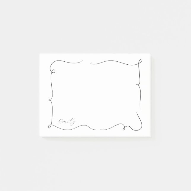 Post-it® French Whimsical Script Custom Name  (Devant)