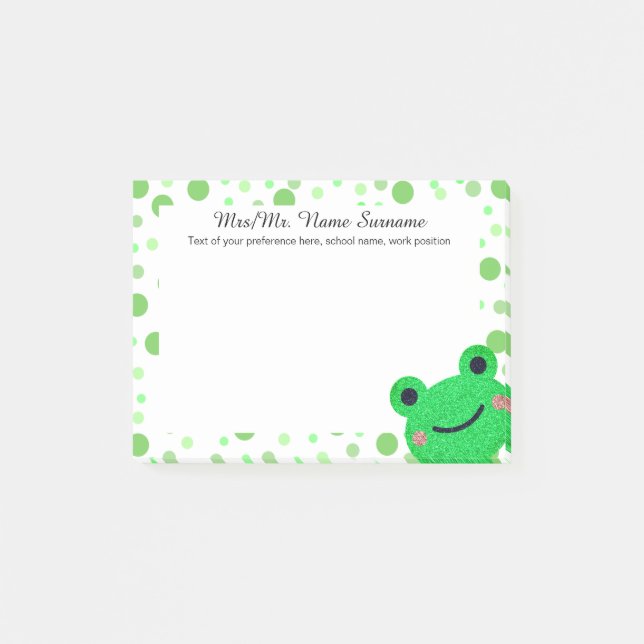 Post-it® Frog Cute Polka verte (Devant)