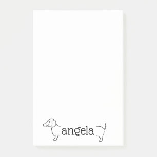 Post-it® Frontière de Chien Dachshund Modèle de nom pers