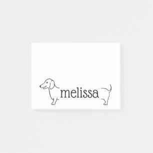 Post-it® Frontière de Dachshund Modèle de nom personnali
