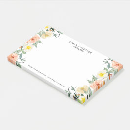 Post-it® Frontière des fleurs du jardin Pastel-Peach