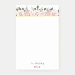 Post-it® Frontière florale de roses roses mous