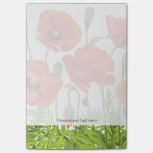 Post-it® Frontière horizontale avec le pavot rouge