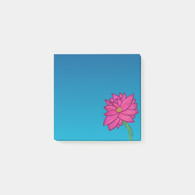 Post-it® Fuchsia Pink Flower Square Notes (Devant)