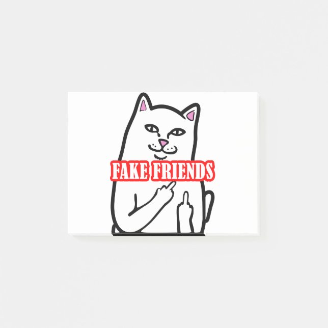 Post-it® Funky Chat Moyen Doigt Fake Friends (Devant)