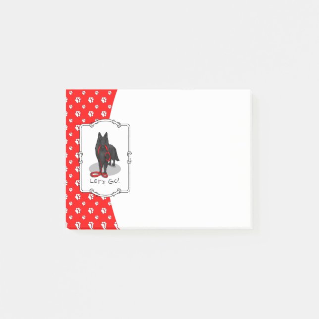 Post-it® Funny Let's Go! Walk Belgian Sheepdog (black 1) (Devant)