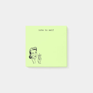 Post-it® Funny Lime Green Retro Femme Mémo femme au foyer