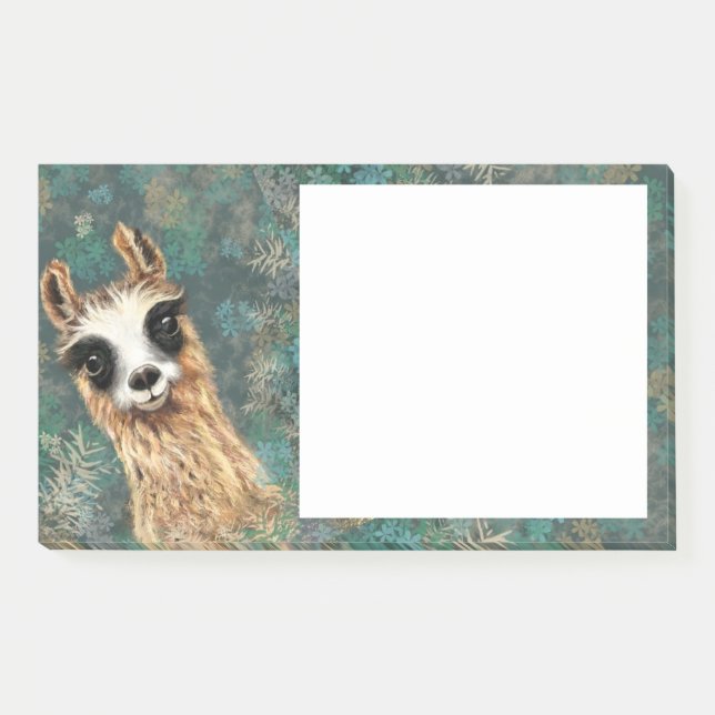 Post-it® Funny Post it Notes avec Curious Baby Llama (Devant)