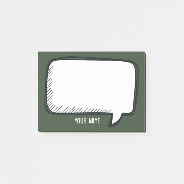 Post-it® Funny White Talk Bubble forest Nom personnalisé (Devant)