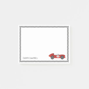 Post-it® Garçon carte de course rouge personnalisée pour en