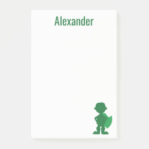 Post-it® Garçons Superhéros Personnalisé Silhouette verte