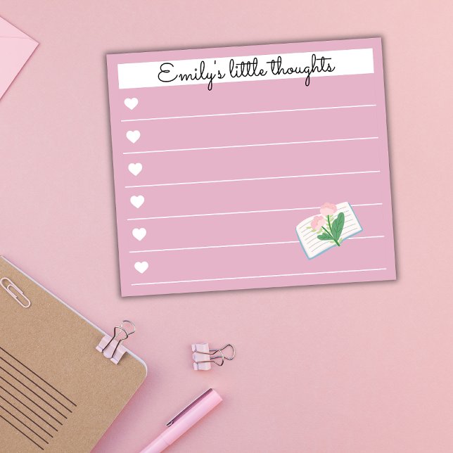 Post-it® Garden Day Dreams – Heart & Floral Personalized  (Créateur téléchargé)