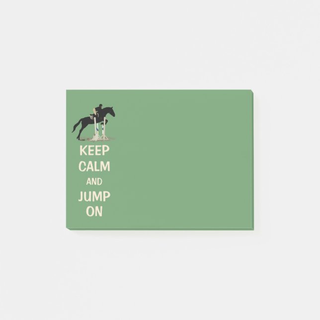 Post-it® Gardez le calme et sautez sur le cheval (Devant)
