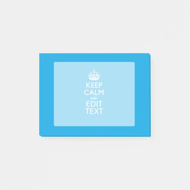 Post-it® Gardez le calme et votre texte sur le bleu de ciel (Devant)