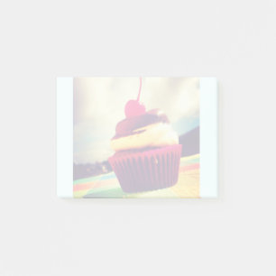 Post-it® Gâteau Cupcake Coloré avec Cerise sur le Dessus